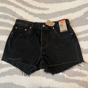 Levi 501 High Rise Black Shorts NWT